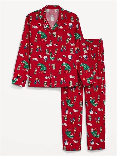 Matching Holiday Print Flannel Pajamas Set Old Navy