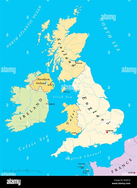 British Isles Map British Isles Map With Capitals National Borders