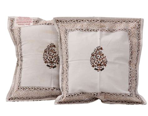 Cotton Hand Block Printed Jaipuri Cushion Cover Set Of Cheap