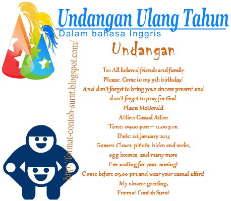 83+ Contoh Isi Kartu Undangan Ulang Tahun Dalam Bahasa Inggris HD