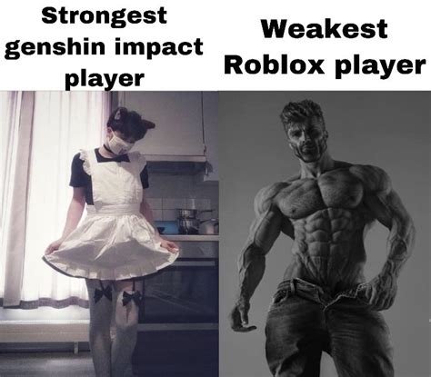 Strongest Genshin Impact Player Vs Weakest Roblox Player Strongest