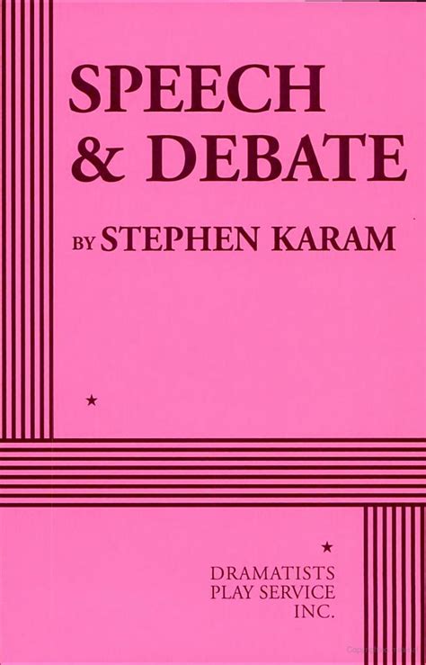 Speech And Debate By Stephen Karam Biz Books