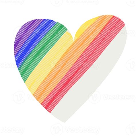 lgbt rainbow color in doodle heart freehand shape 19898810 png