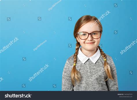 Portrait Charming Little Girl Schoolgirl Glasses Stock Photo Edit Now