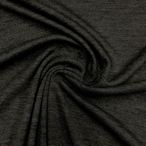 Dark Charcoal Merino Woolpolyester Interlock Fabric Natures Fabrics