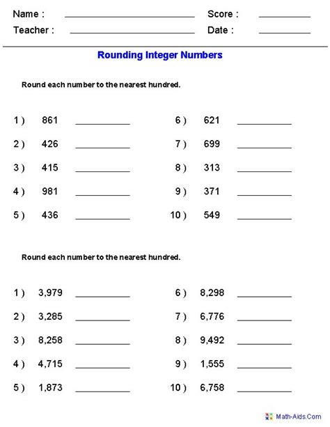 This decimals on number line worksheet will produce problems for the students to correctly mark the decimal numbers on the given number lines. Rounding Worksheets for Integers ;) | Rounding worksheets ...