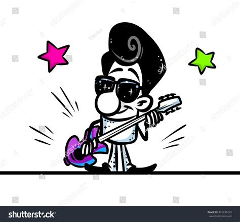 Character Man Rock Star Cartoon Illustration Stock Illustration 415031269