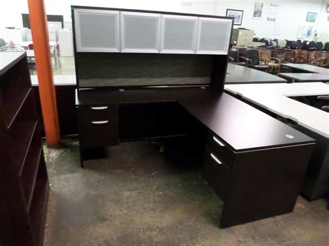 Used Office Desks Used L Desk With Hutch At Furniture Finders