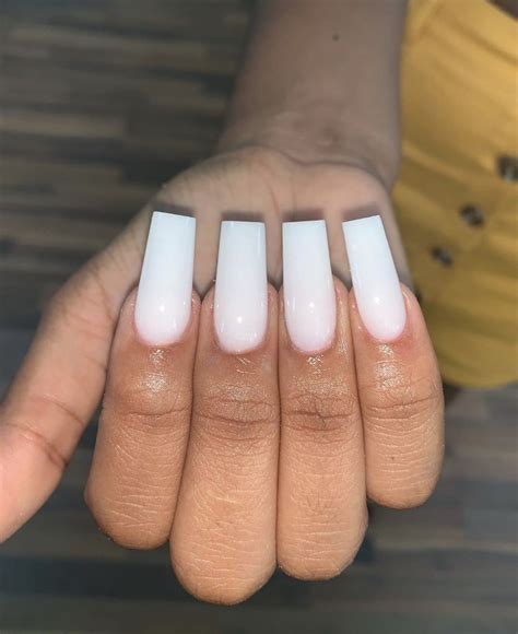 Milky🤍 Long Square Acrylic Nails Tapered Square Nails Square Acrylic Nails