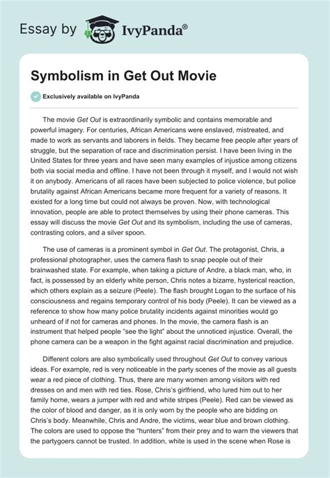 Symbolism In Get Out Movie 795 Words Movie Review Example