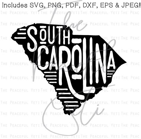 South Carolina State Svg State With Name Instant Download Etsy