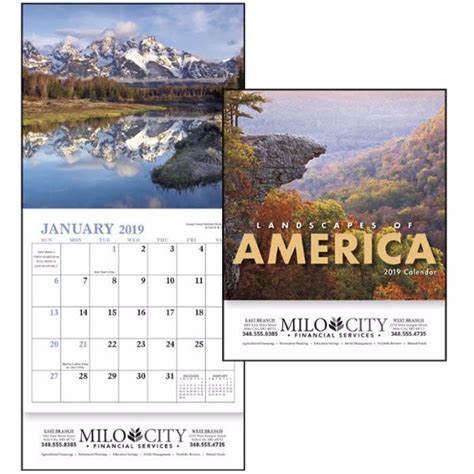 12 Month Mini Calendar Landscapes Of America Custom Calendars