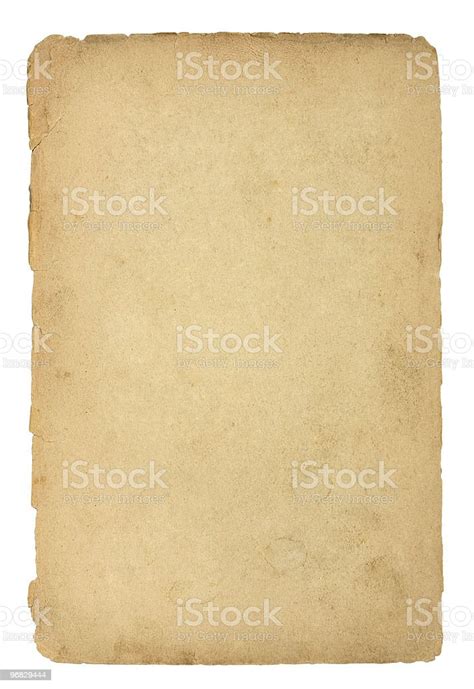 Old And Dirty Sheet Of Paper With Clipping Path Stock Photo Download