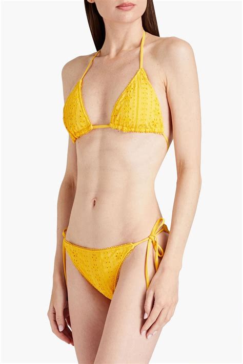 Tigerlily Calia Tara Broderie Anglaise Triangle Bikini Top Sale Up To