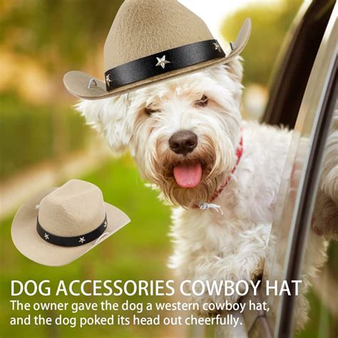 Rygai Pet Cowboy Costume Accessories Pet Hat Western Cowboy Style Pet