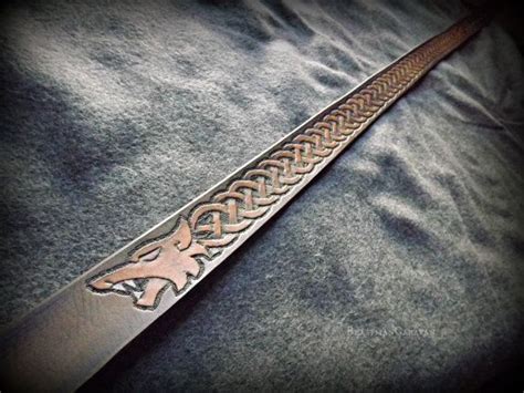 Serrated knife or pumpkin saw (the more complicated the pattern, the more you're going to want a pumpkin saw). The belt featured a handtooled knotwork pattern ending in ...