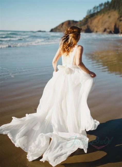 Jol261 Sexy Backless Flowy Airy Chiffon Beach Boho Wedding Dress 2239472 Weddbook