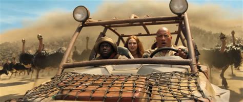 Dwayne Johnson Kevin Hart Face Crazed Ostriches In New Jumanji The