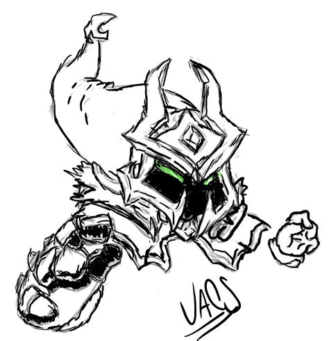 An Ink Drawing Of A Robot With Green Eyes And A Helmet On Its Head