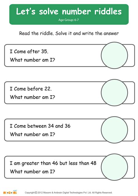 Solve The Riddle Math Worksheets