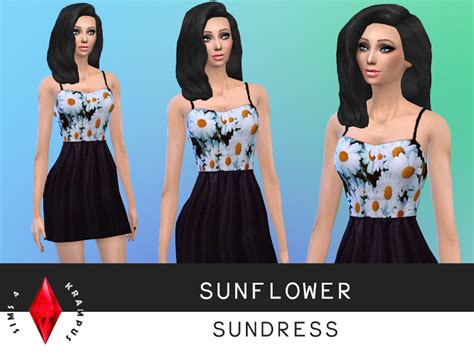 Sims4krampus The Sims 4 Sunflower Dress For Lalou Sims Lalousims