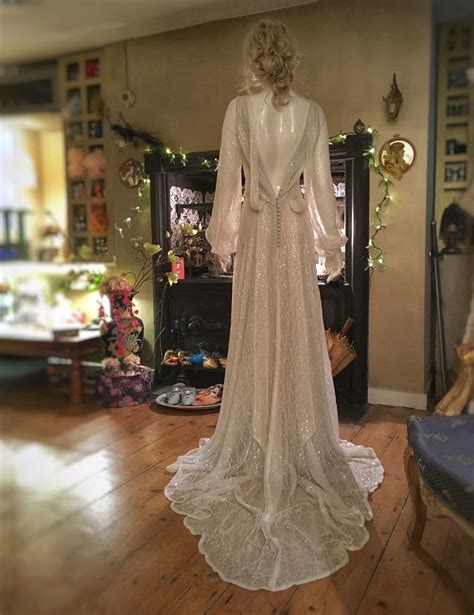 Wedding Dress Sequin Wedding Dress Couture Wedding Dress Long Sleeve