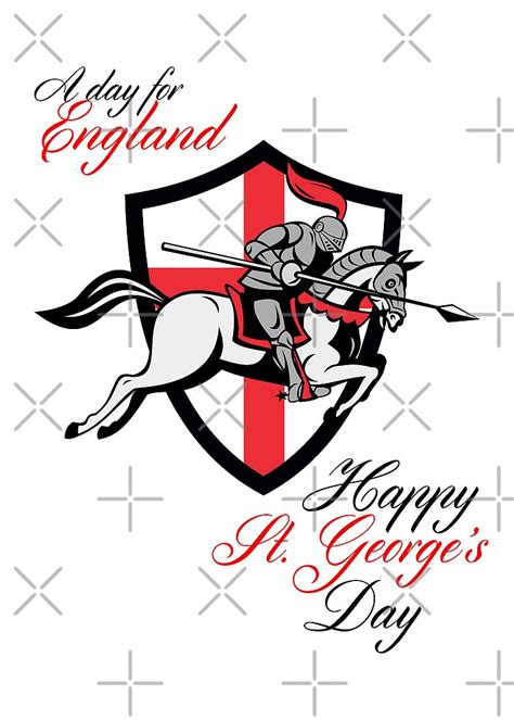 happy st george day a day for england retro poster by patrimonio redbubble