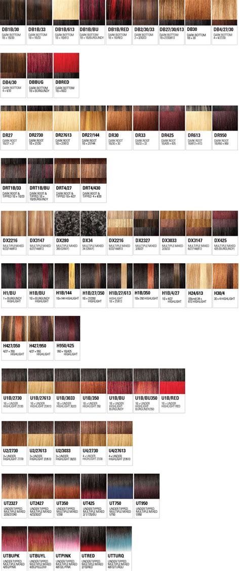 Color Chart Wigs And Extensions