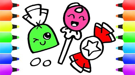 Cute Candies Lollipops Sweets Drawings For Kids How To Draw Cute Candy