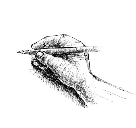 Premium Vector Hand Holding Pencil Sketch Isolated On White