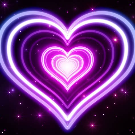 Purple Neon Heart Abstract