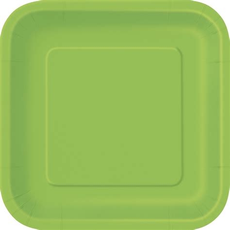 Lime Green 7 Square Paper Plates 16pk