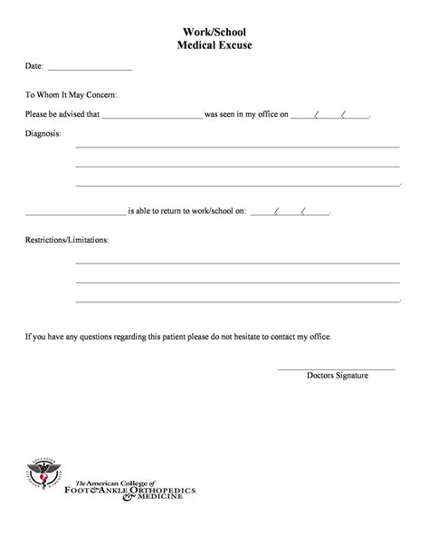 Excuse Letter For Work From Doctor For Your Needs Letter Template