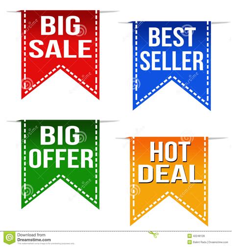 Big Sale, Best Seller, Big Offer And Hot Deal Ribbons Stock Vector - Image: 42248128