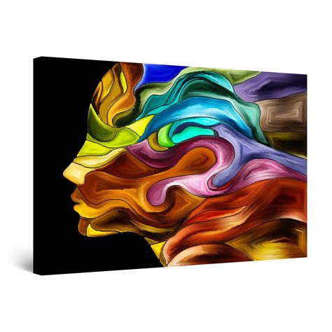 Startonight Canvas Wall Art Abstract Woman Face Colored Painting