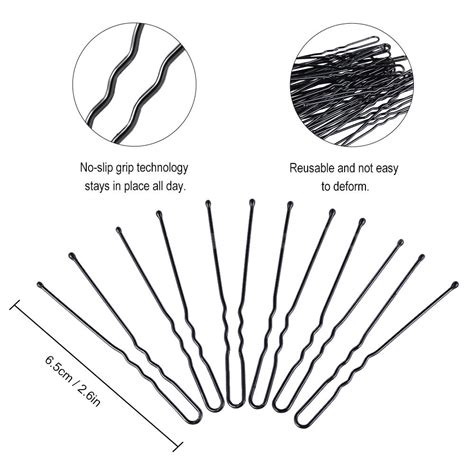 300pcs Bobby Pins U Shape Black Hairpins No Slip Grip Thin Bobby Pins