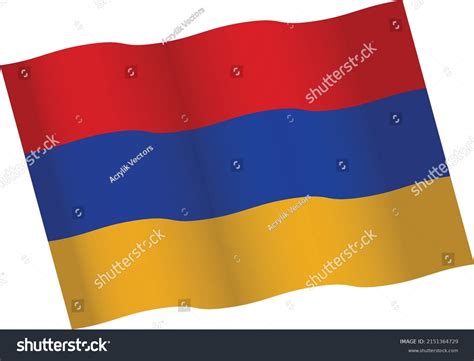 Waving Armenian Flag Vector Illustration Icon Stock Vector Royalty