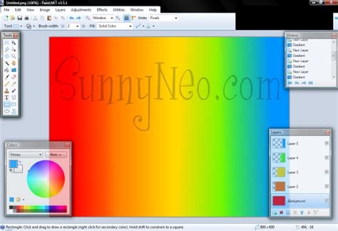Sunnyneo Multi Coloured Gradients In Paintnet