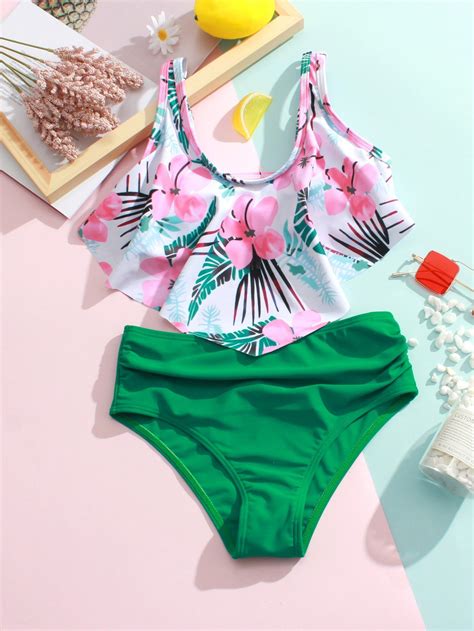 Girls Floral Hanky Hem Bikini Swimsuit | SHEIN USA in 2021 | Bikinis, Swimsuits, Bikini swimsuits