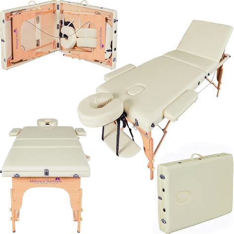 Massage Imperial® Professional Lightweight Cream 3 Section Portable Massage Table Spa Reiki