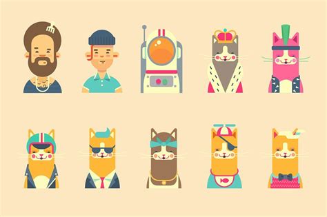 30 Avatars Of People And Cats Avatar Cats Flyer Design
