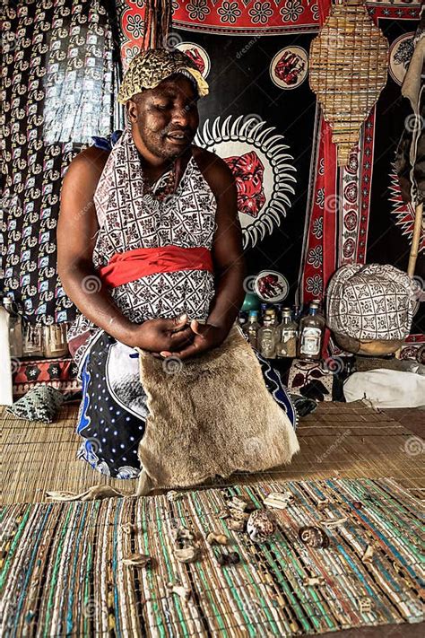 African Male Traditional Healer Known As A Sangoma Or Witch Doctor