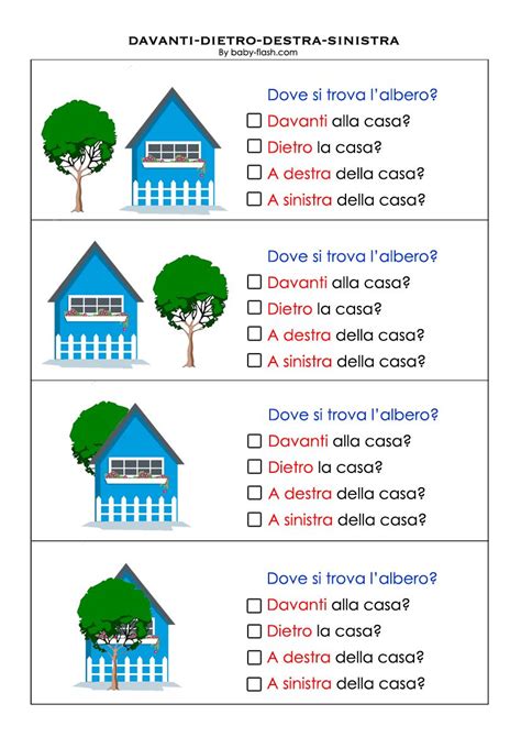 Schede Didattiche Percezioni Spaziali Soprasotto Davantidietro Destra