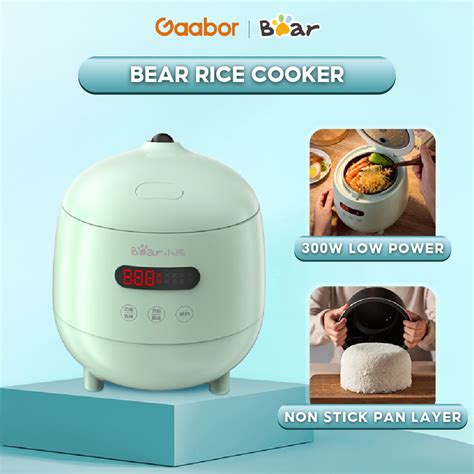 Gaabor X Bear L Mini Rice Cooker Wlow Power Non Stick Pan