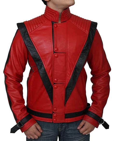 Real Leather Michael Jackson Thriller Red Leather Jacket Jackets