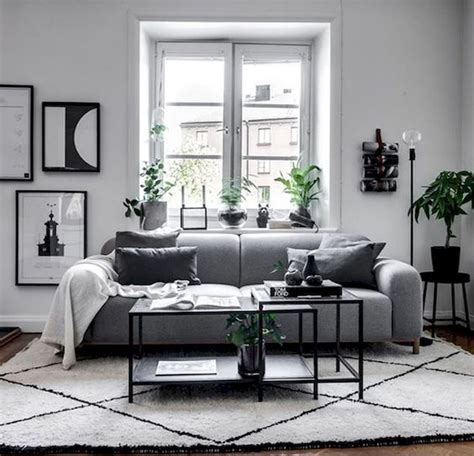 Adorable 70 Stunning Grey White Black Living Room Decor Ideas And