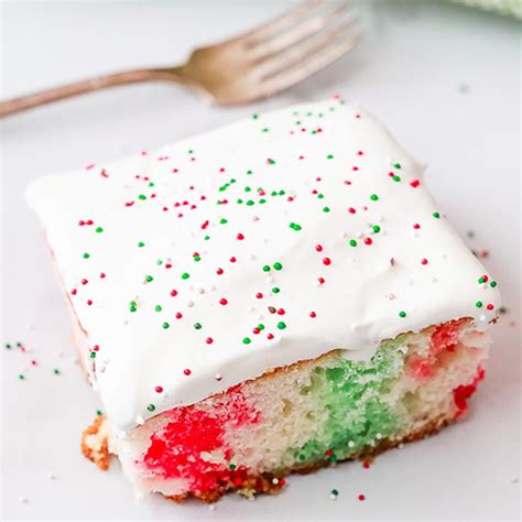 11 cake decorating tips and tricks ideas. Christmas Jello Poke Cake Recipe - Christmas Rainbow Cake
