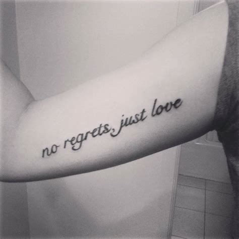 No Regrets Quotes Tattoo