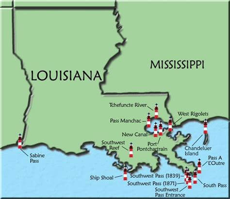 Louisiana Map Louisiana Travel Lighthouse Tours Louisiana Vacation