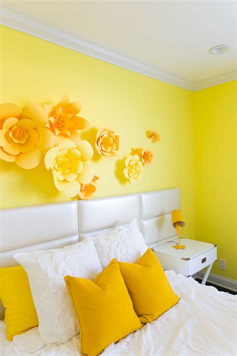Diy Giant Paper Flowers Yellow Room Decor Yellow Bedroom Decor